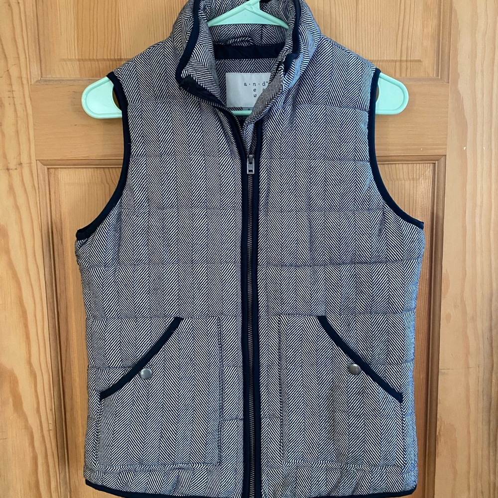 a new day Black and Gray Herringbone Vest